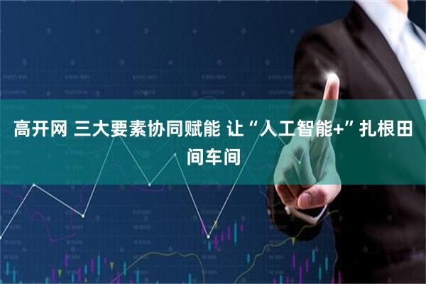 高开网 三大要素协同赋能 让“人工智能+”扎根田间车间